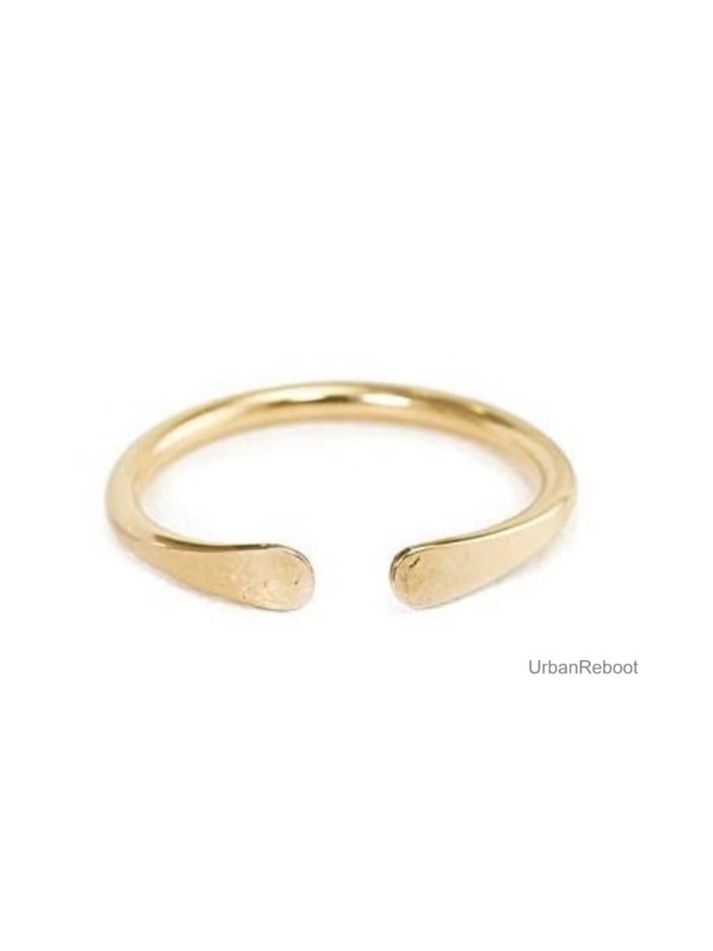 14K Gold Filled Hammered Horseshoe Cuff Ring Stacking Midi Knuckle Ring Size 8